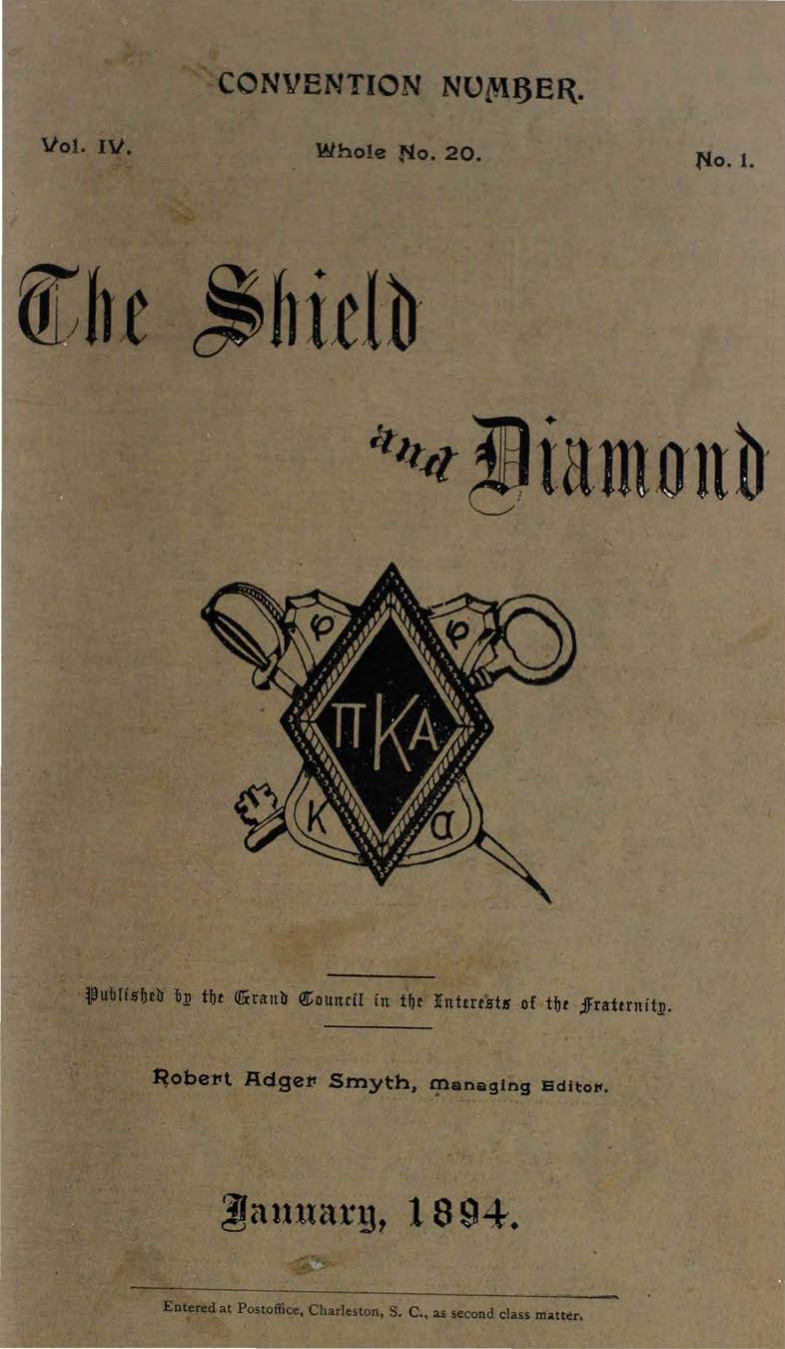 Shield and Diamond, Vol. 4, No. 1, January 1894